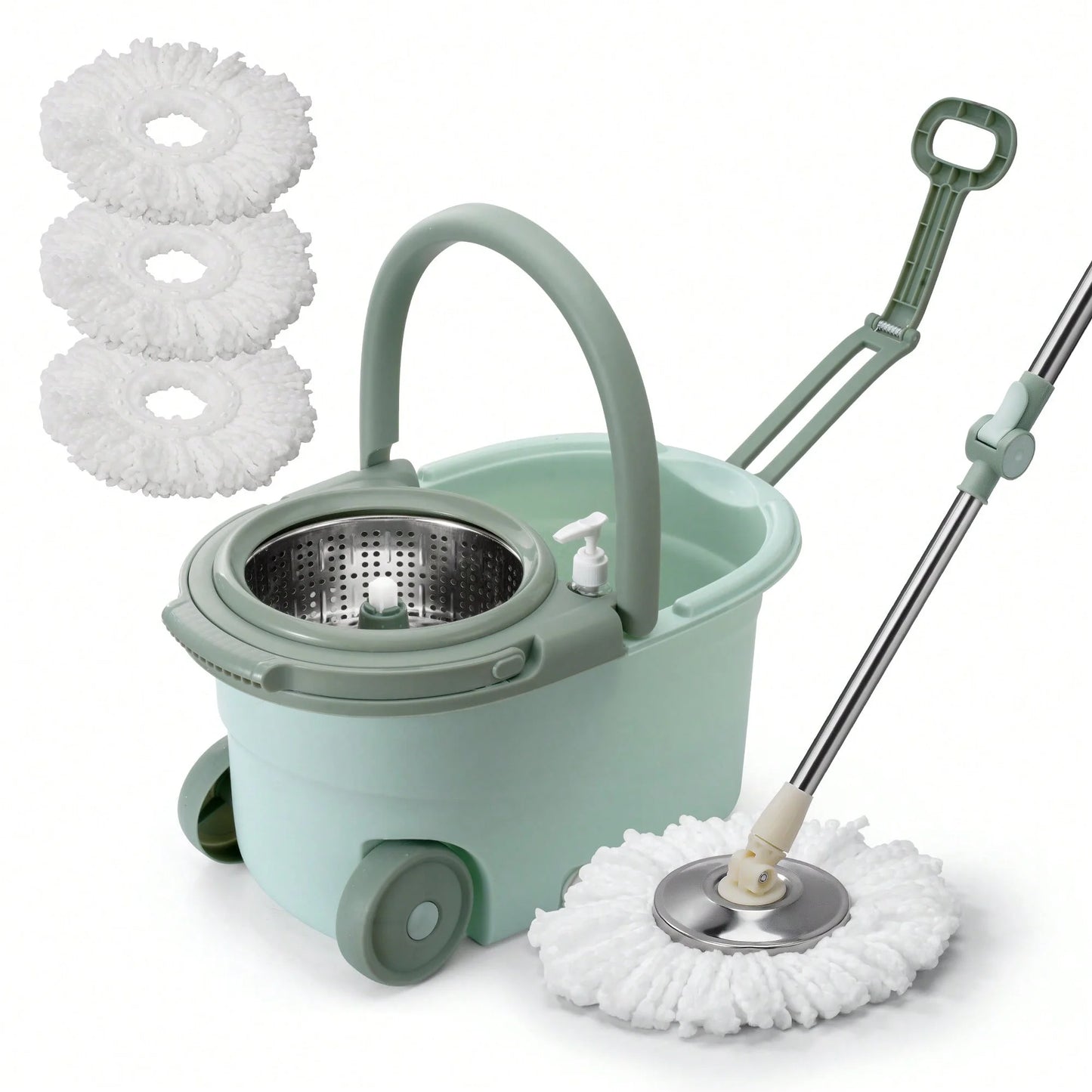 AEHOMECN 360 Degree Spin Mop Bucket With Soap Dispenser
