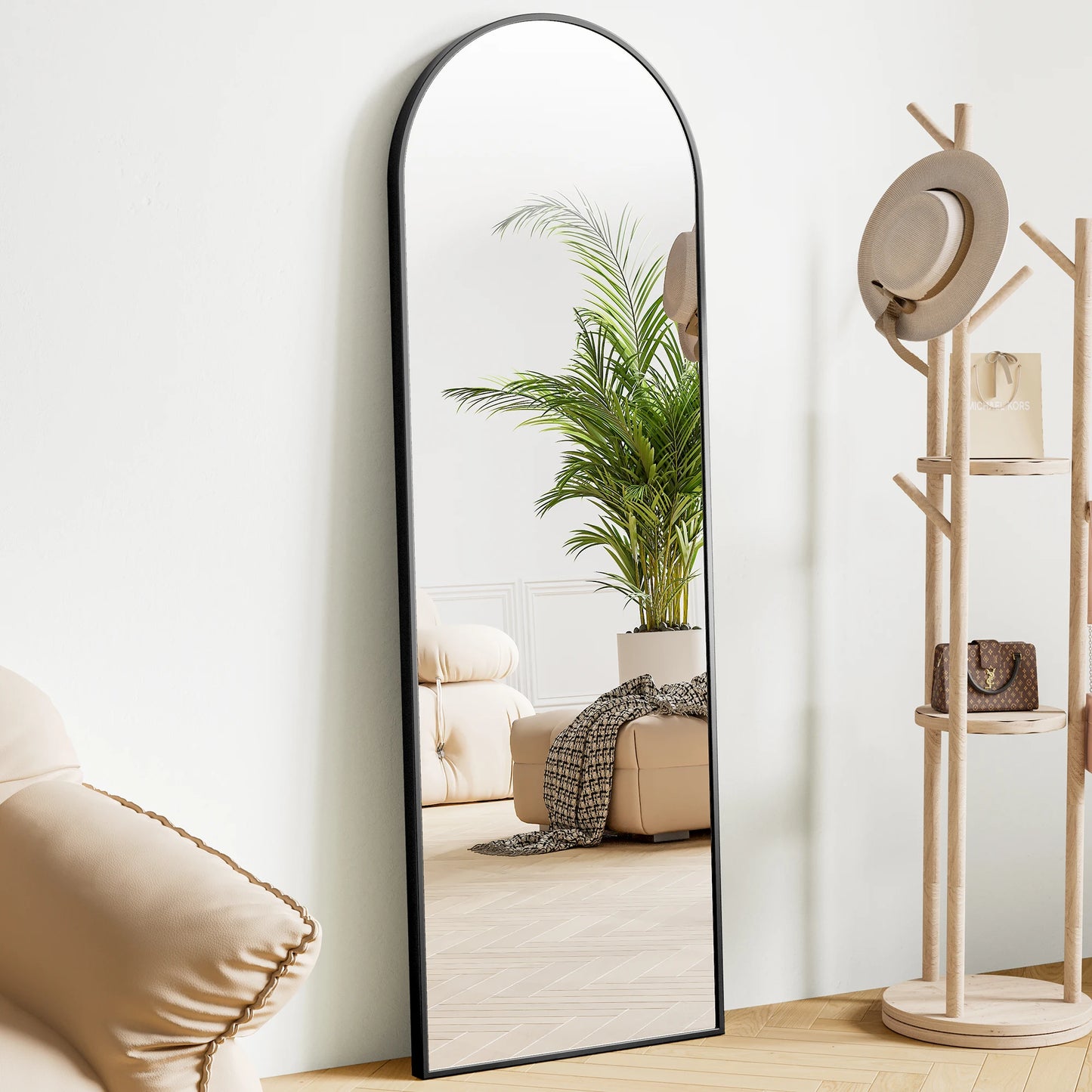 JHK Full Body Wall Mirror Aluminum Alloy Frame Living Room