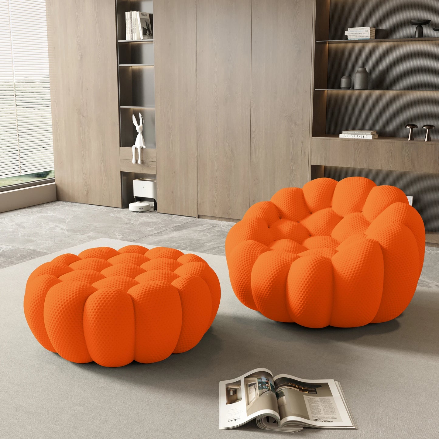 Sdorens Modern Curved Boneless Sofa With Ottoman Sculptural Comfort For Living Rooms And Small Spaces