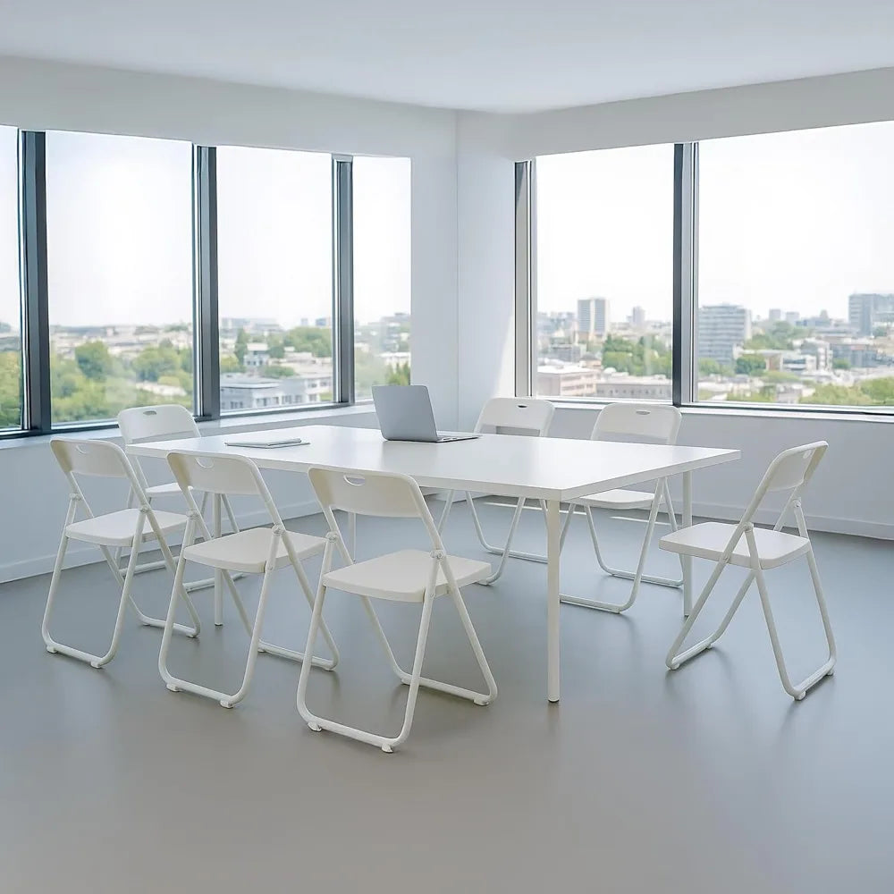 Plastic Folding Chairs With Wood Frame 350 Lb Capacity Durable White Seats For Classrooms Offices And Events