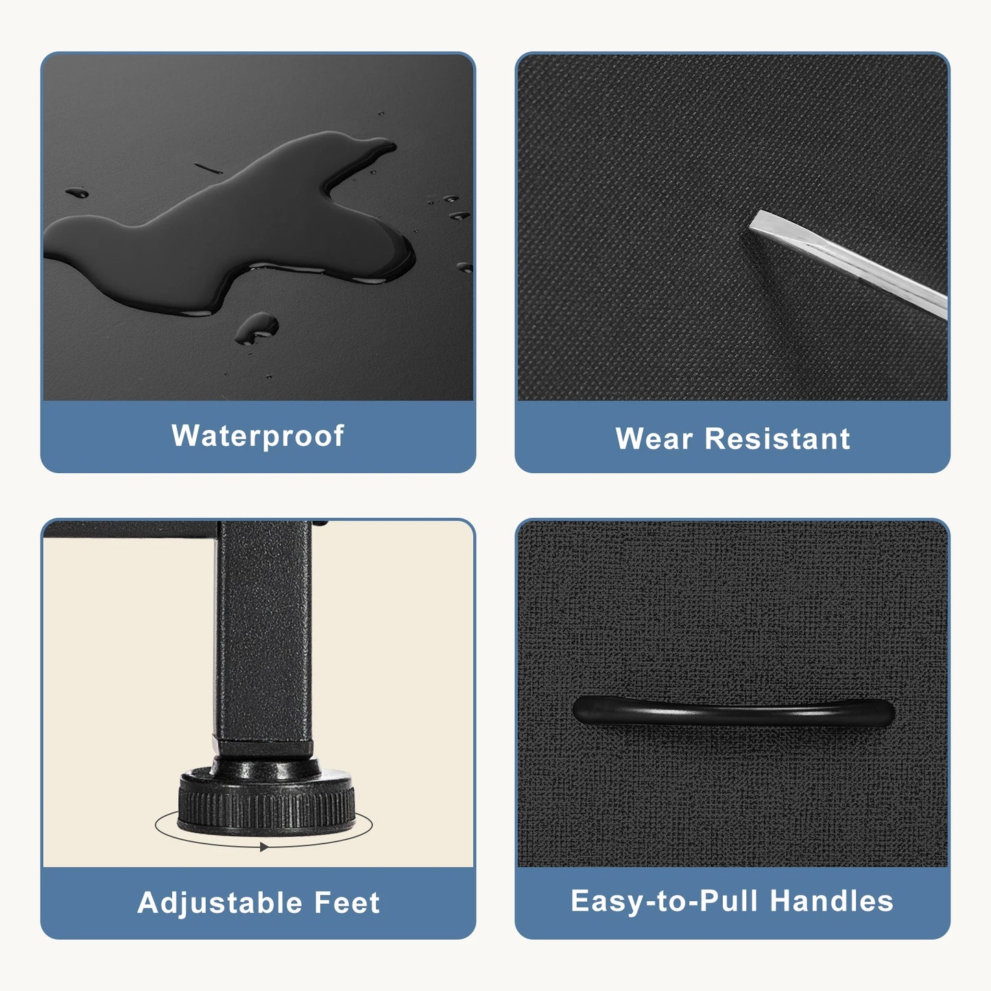 JHK Dresser With Seven Fabric Drawers For Bedroom Storage Four Large And Three Medium Drawers With Sturdy Top Surface