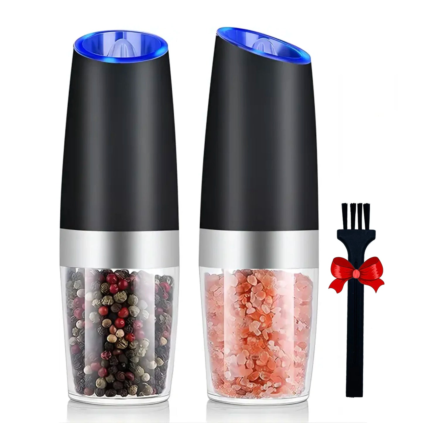 Electric Salt And Pepper Mill Tilt To Grind Battery Powered With Adjustable Coarseness And Quiet Motor