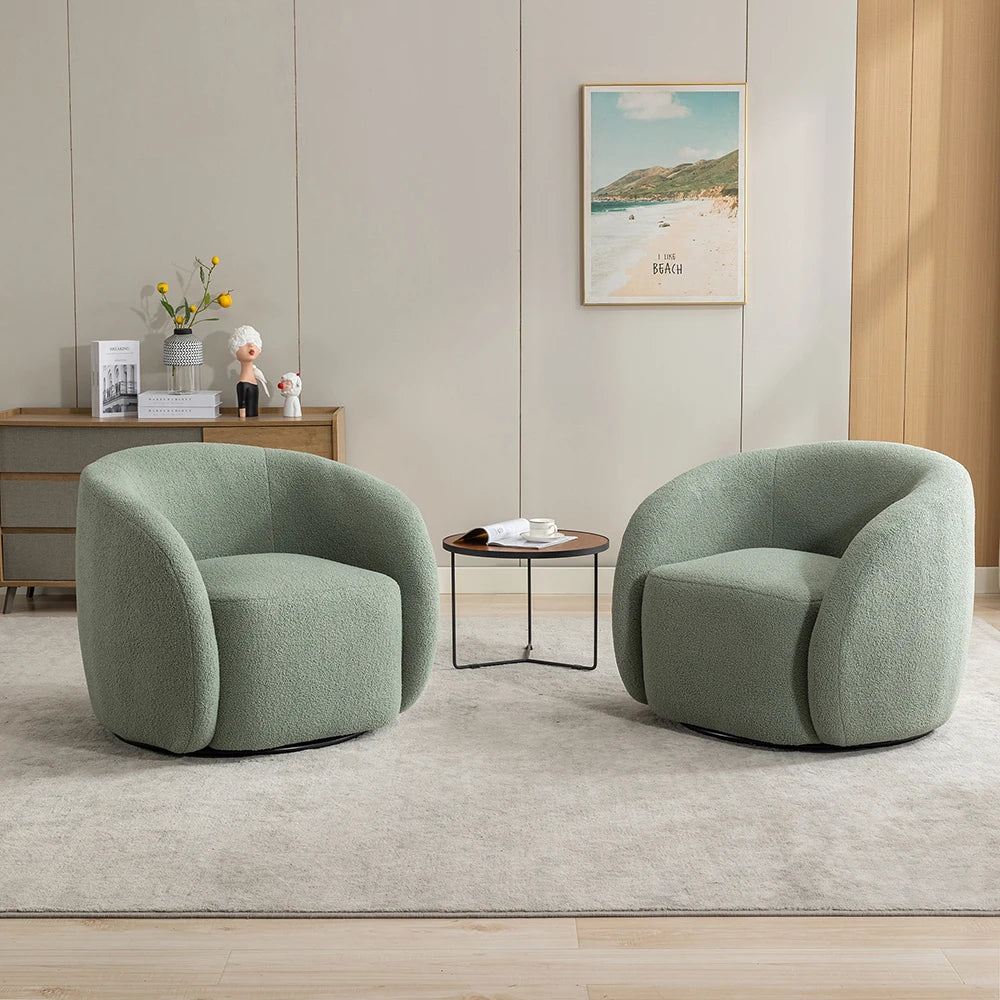 Seynar Velvet 360 Degree Swivel Accent Armchairs Set of Two for Living Room Modern Luxury and Comfort
