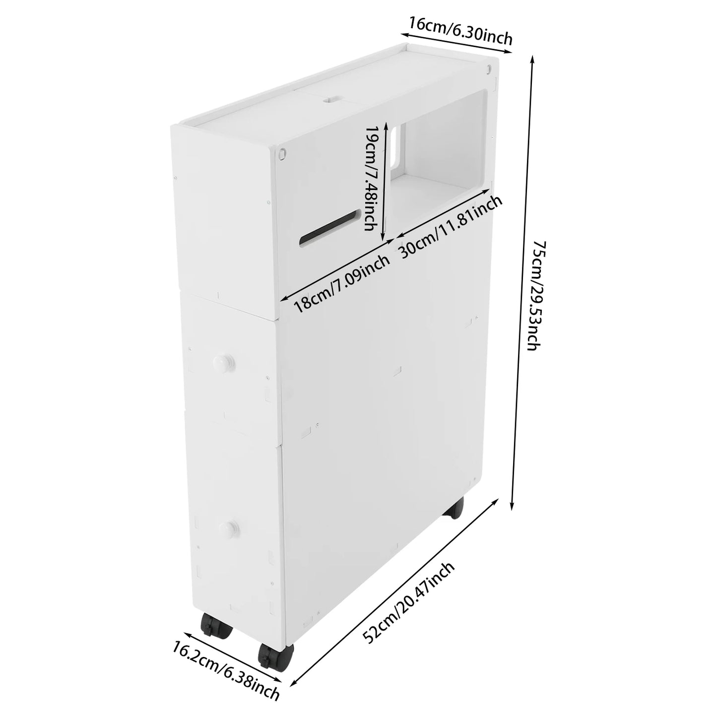 Hign Concerned Bathroom Storage Cabinet With Dual Drawers
