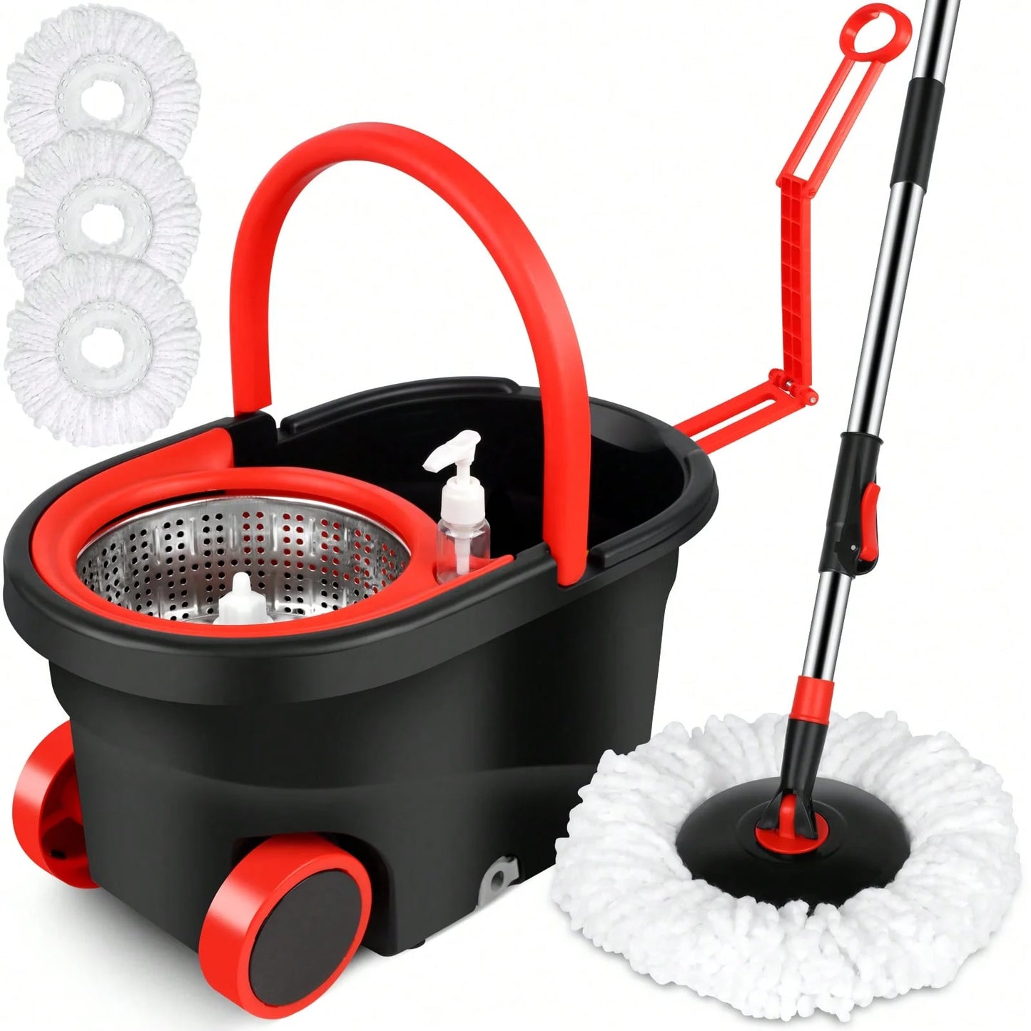 AEHOMECN 360 Degree Spin Mop Bucket With Soap Dispenser