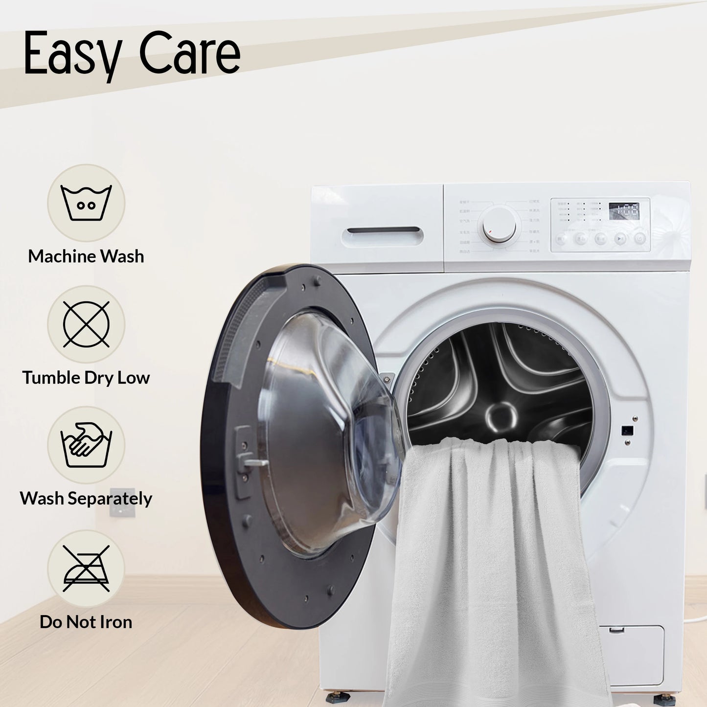 LDC Lux Decor Bath Towels 100 Percent Cotton 525 GSM Premium 6 Piece Set Soft Plush Absorbent Spa Quality