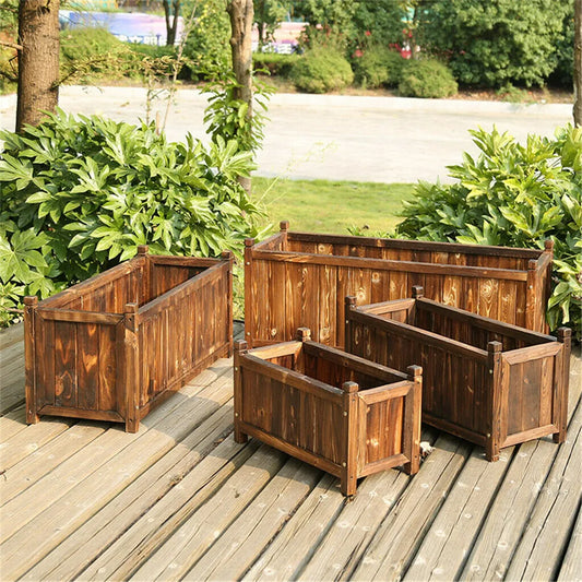 Hign Concerned Wooden Raised Flower Bed Planter For Garden