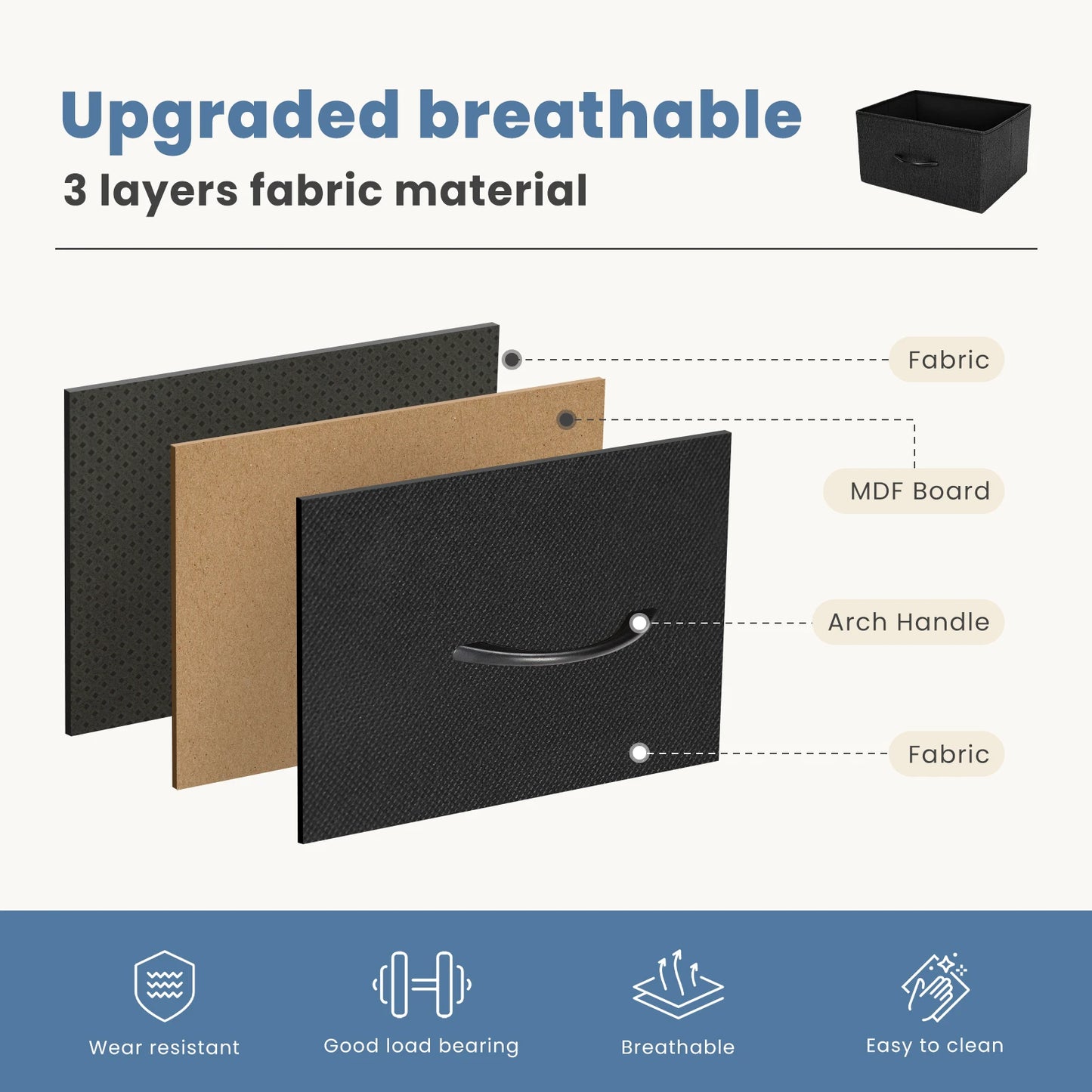 JHK Dresser With Seven Fabric Drawers For Bedroom Storage Four Large And Three Medium Drawers With Sturdy Top Surface