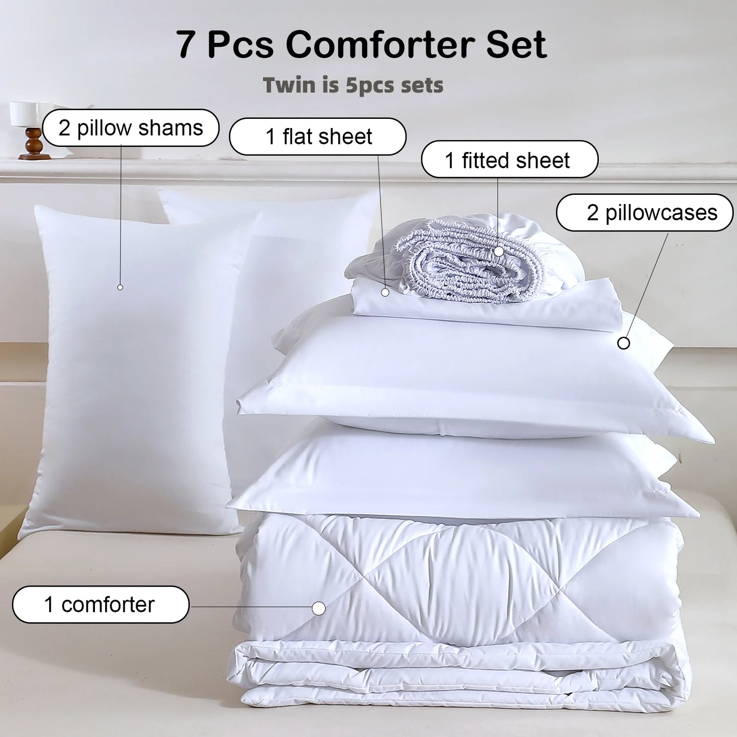 EasYum 100 Percent Polyester Brushed Comfort Bedding Set Soft Durable Easy Care For Cozy Bedroom