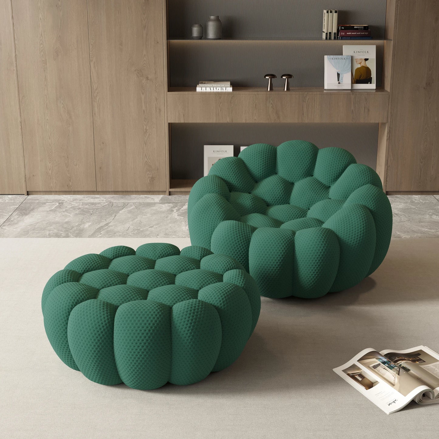 Sdorens Modern Curved Boneless Sofa With Ottoman Sculptural Comfort For Living Rooms And Small Spaces