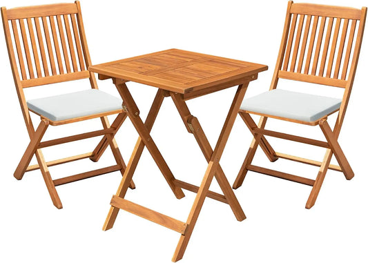 Acacia Wood Folding Bistro Set For Outdoor Relaxation