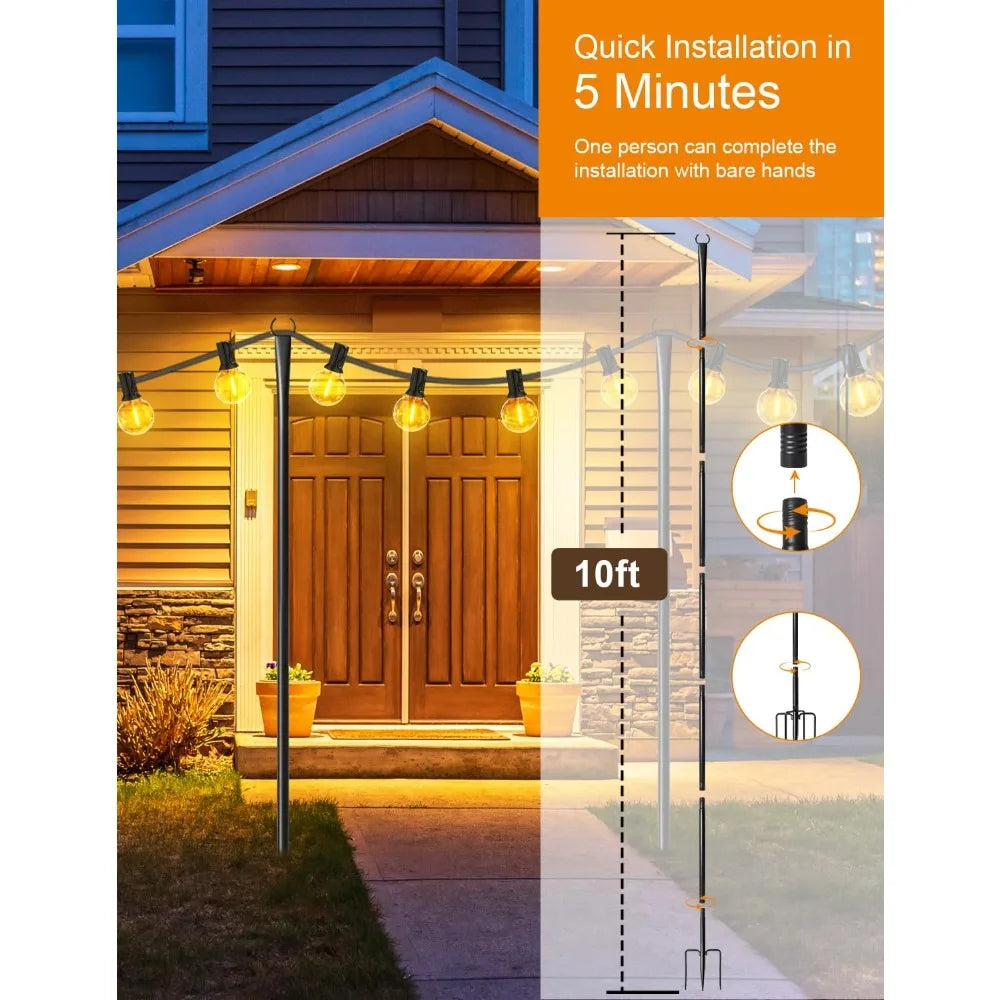 Hign-concerned Outdoor String Light Poles for Garden Decor