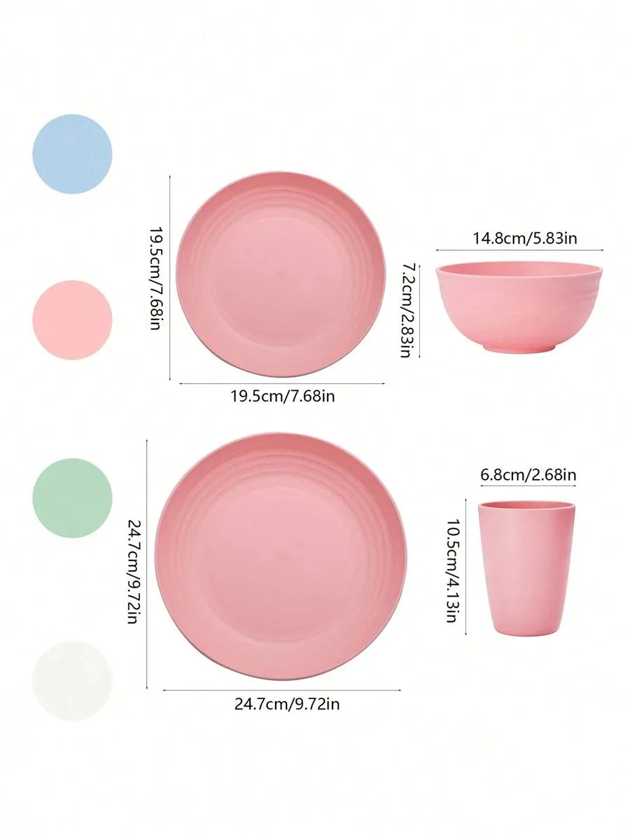 Choice Reusable Plastic Dinnerware Set Plates Bowls Cups