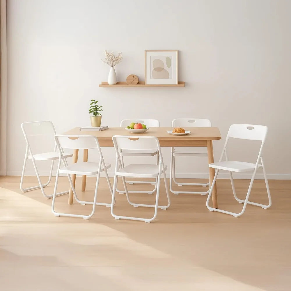 Plastic Folding Chairs With Wood Frame 350 Lb Capacity Durable White Seats For Classrooms Offices And Events