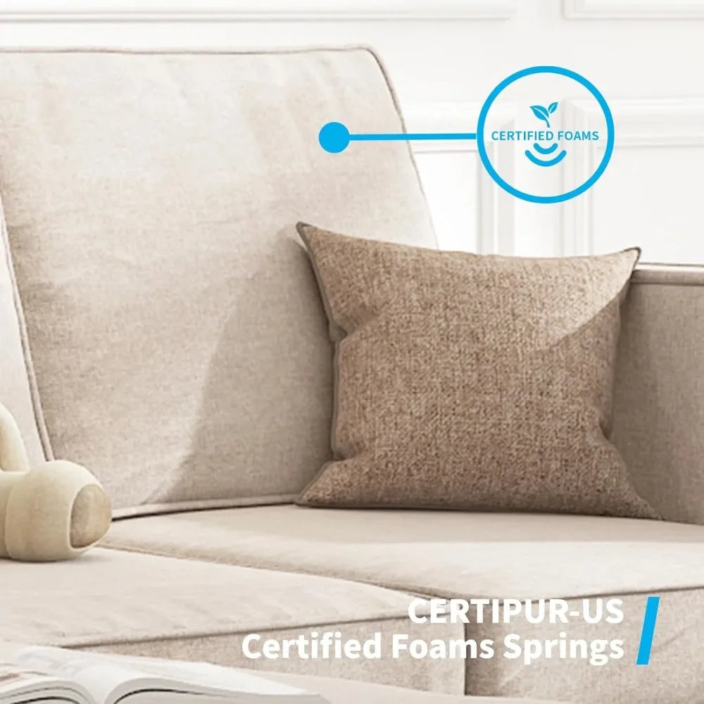 Combination L Shaped Sectional Sofa Set With Ottoman And Storage Seats Up To Six