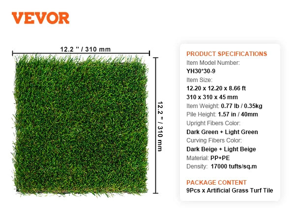 VEVOR Artificial Grass Rug Turf Door Mat For Outdoor Patio