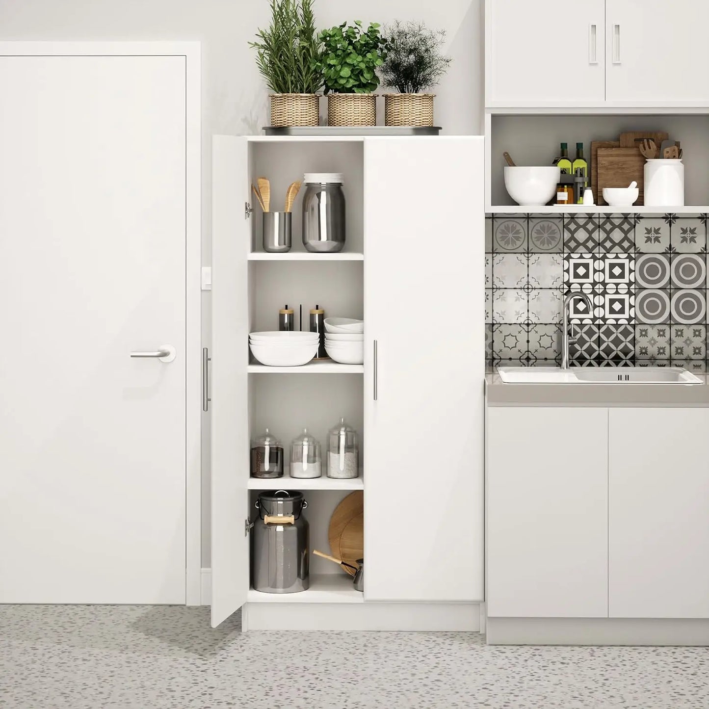 XMSJ Elite Storage Cabinet Bathroom Pantry 3 Shelves