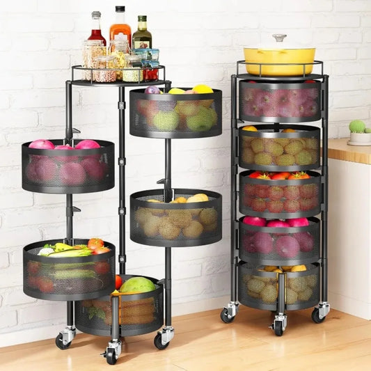 General Use Industrial Grade Multifunctional Tier Revolving Fruit And Vegetable Storage