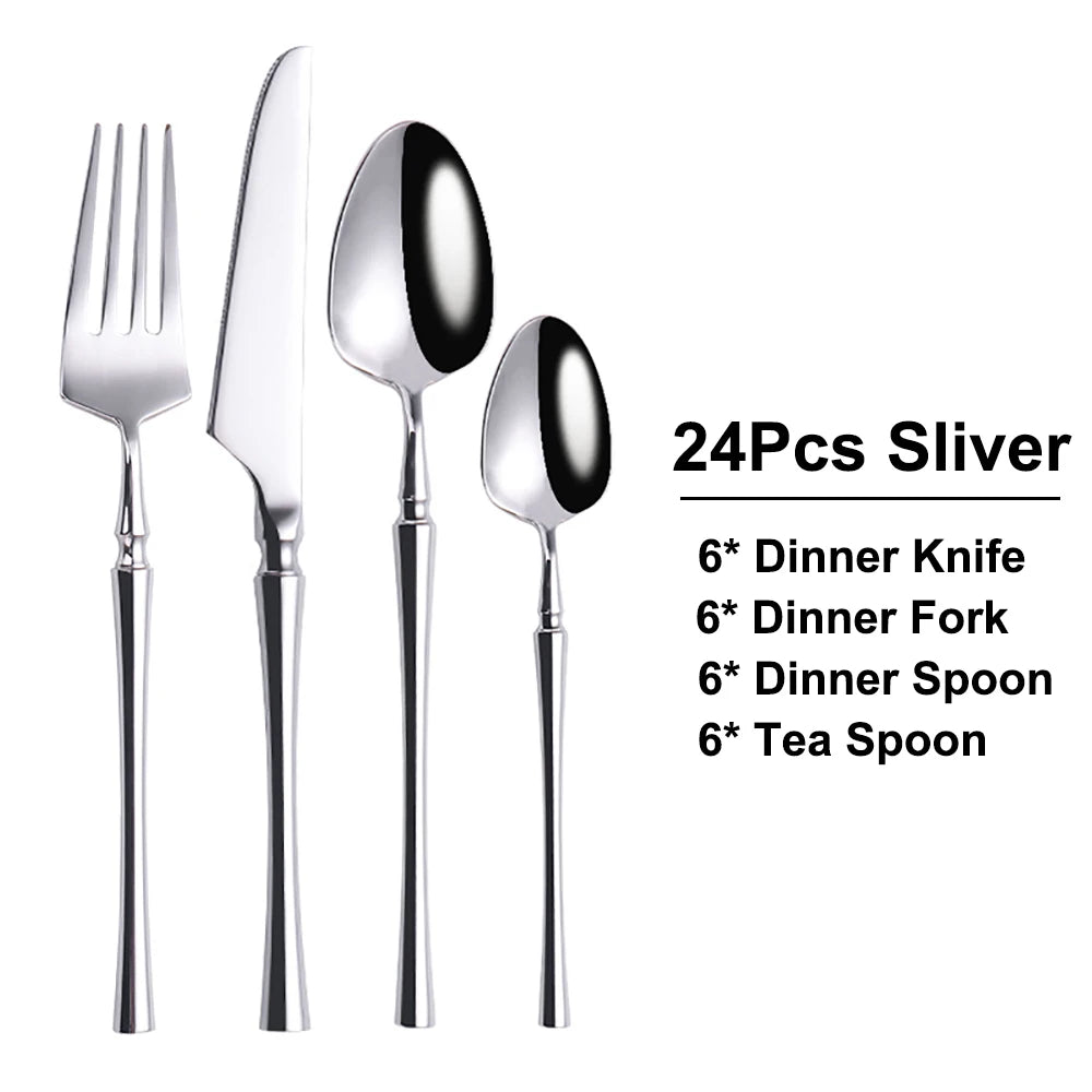TD Home Stainless Steel 304 Western Flatware Set Mirror