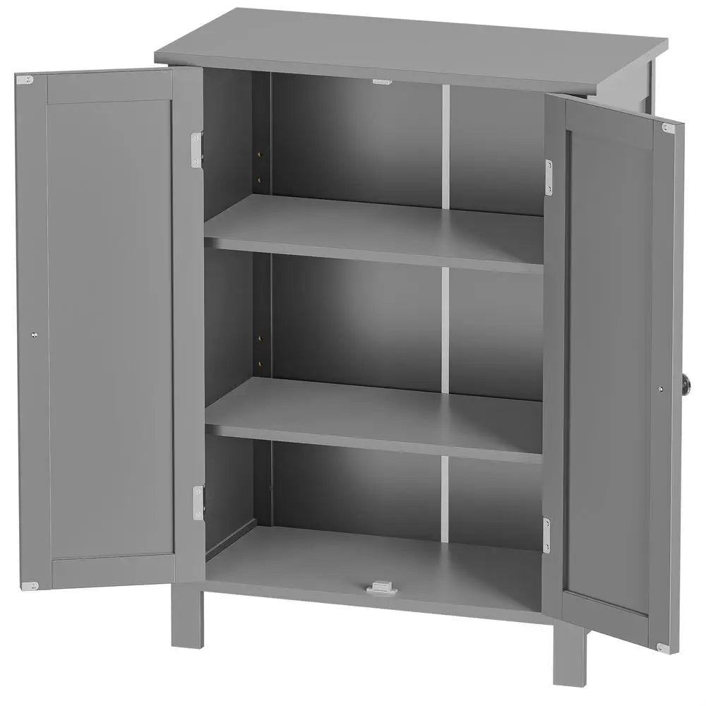 Hignconcerned Durable Bathroom Floor Cabinet Three Shelves