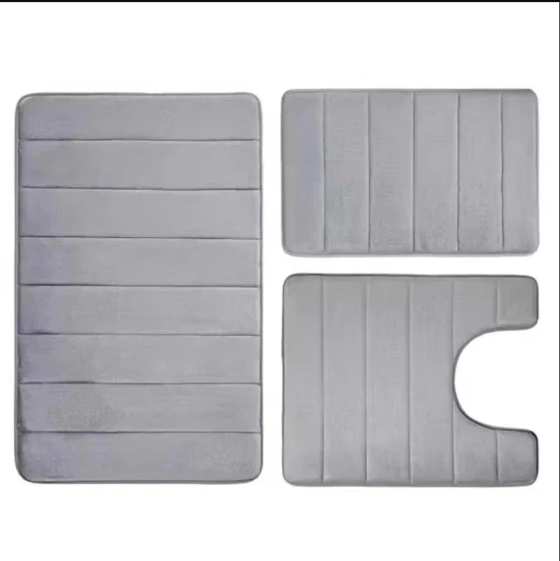 Super Absorbent Bath Rug Set 3 Pieces Non Slip Mats