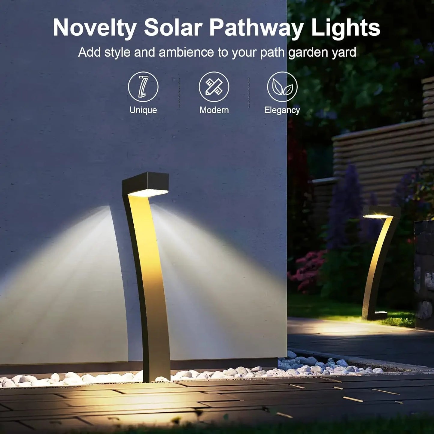 KPSTEK Solar Outdoor Lights Pathway Auto On Off Garden