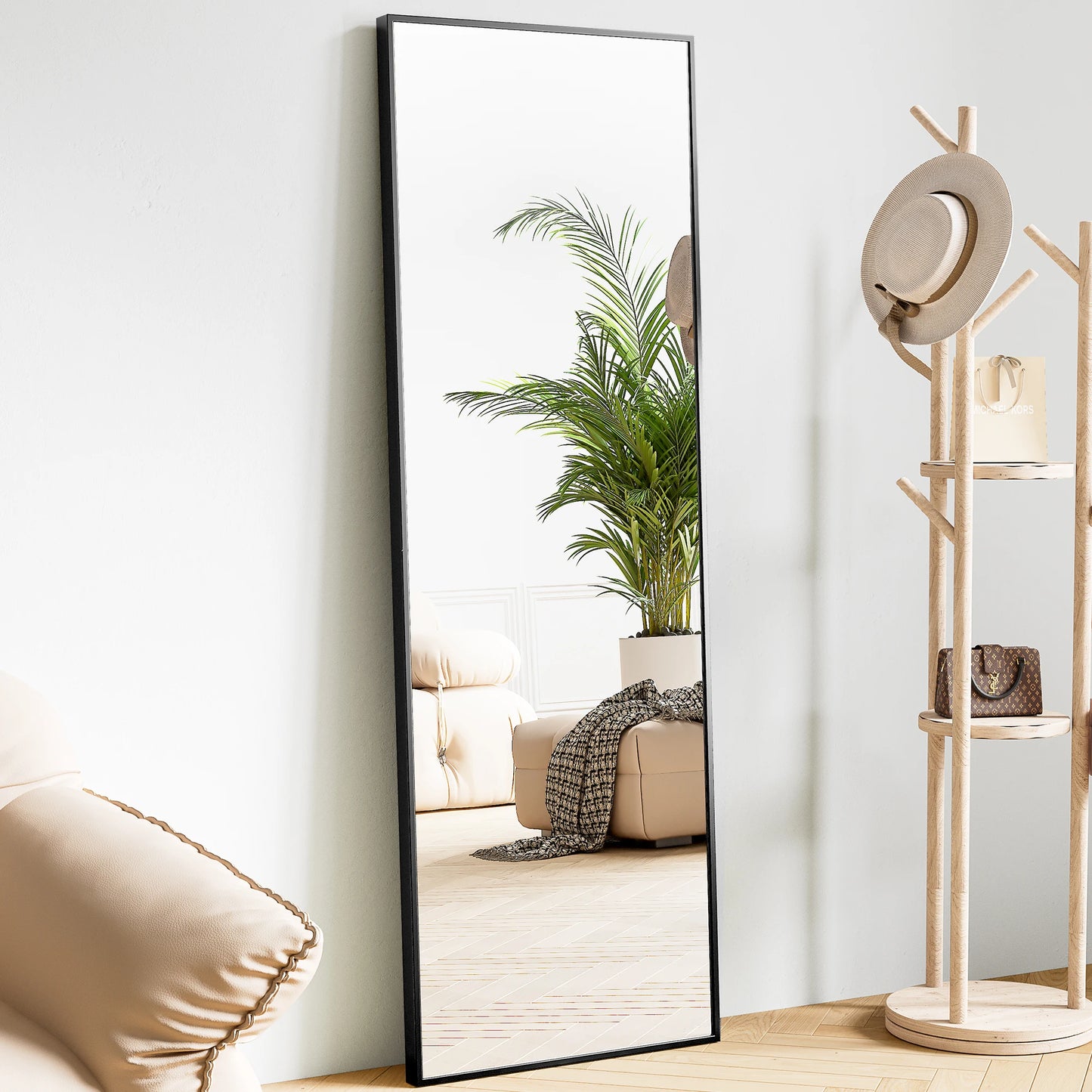 JHK Full Body Wall Mirror Aluminum Alloy Frame Living Room
