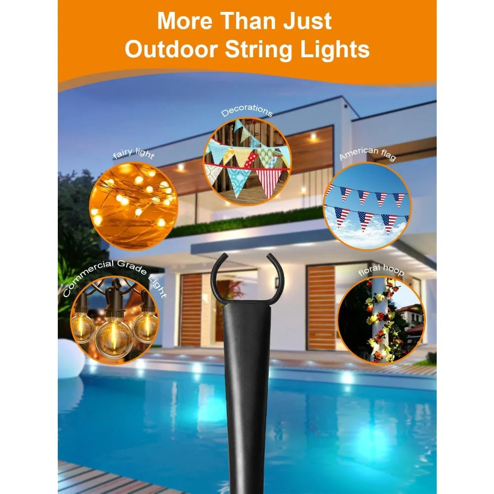 Hign-concerned Outdoor String Light Poles for Garden Decor