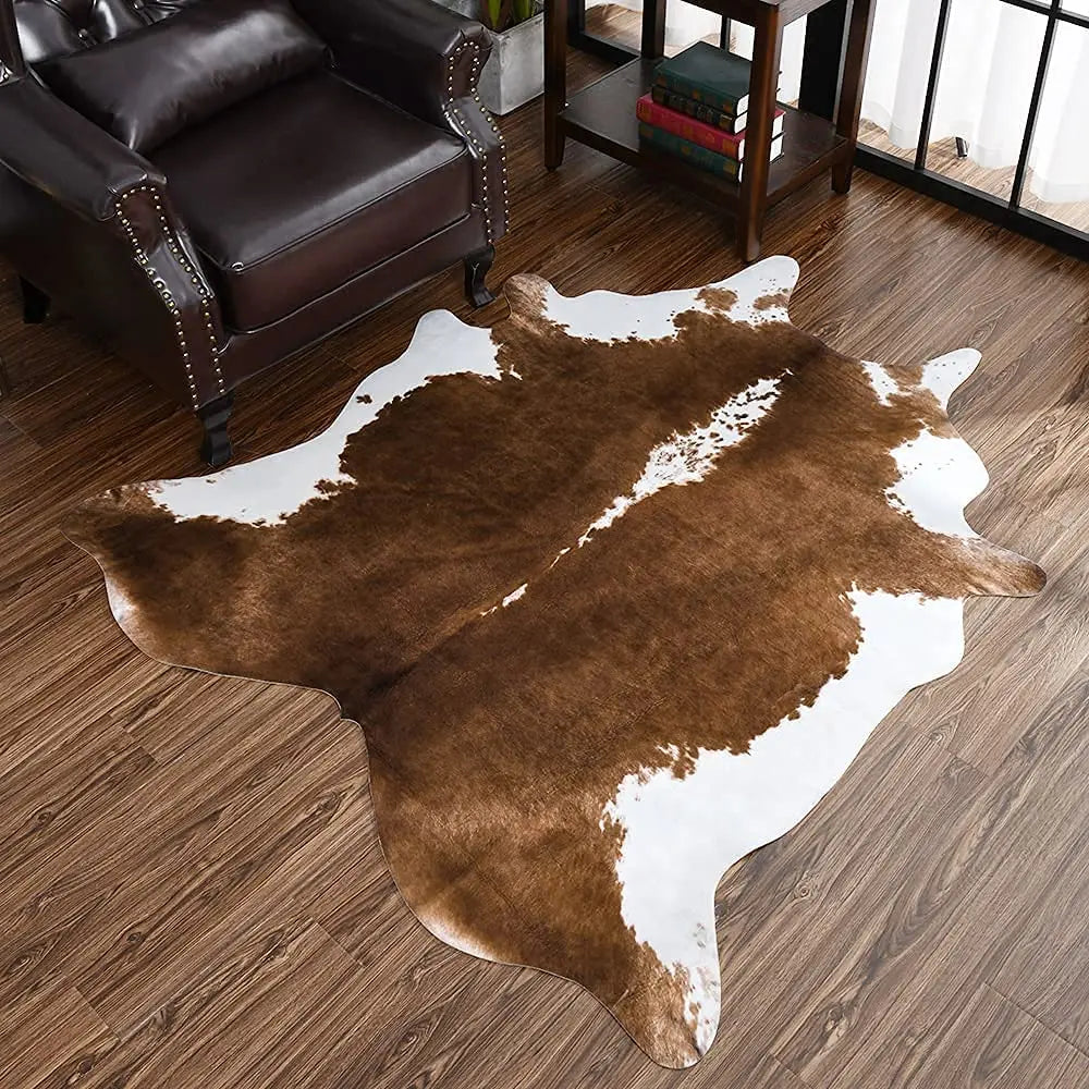 Lochas American Style Animal Print Faux Fur Cowhide Rug