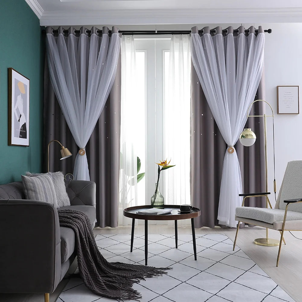 Guangdong Star Curtain Hollow Out Room Darkening Drape