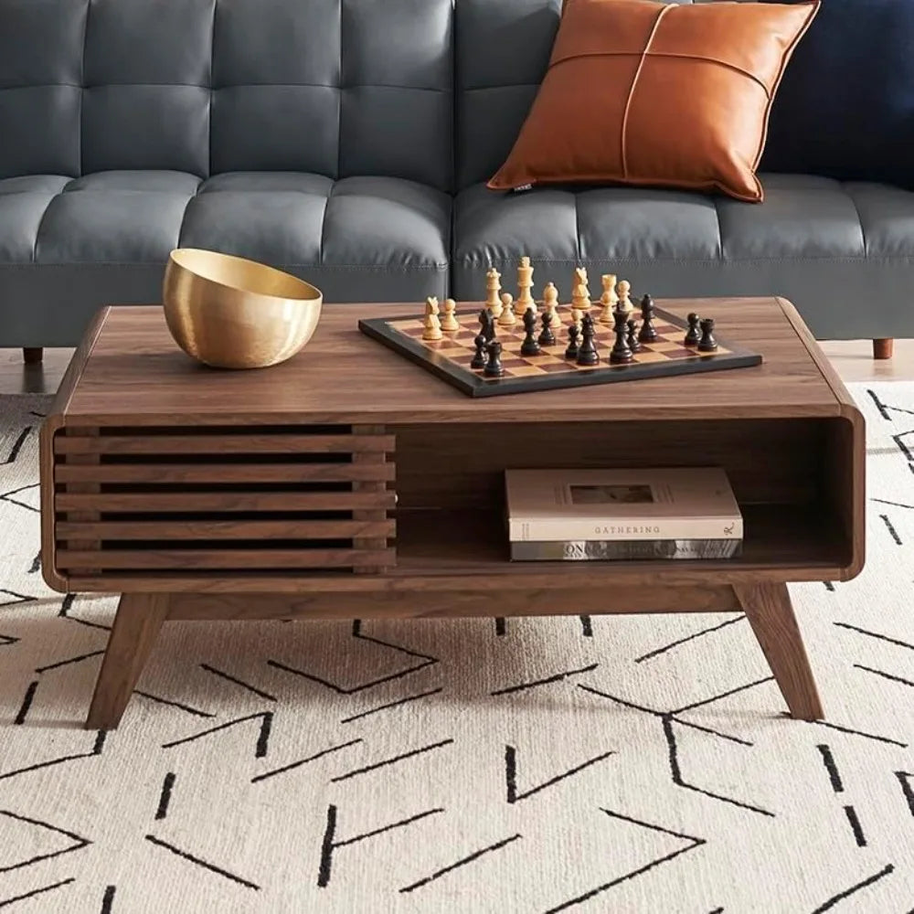 YANYING Ensley Coffee Table With Storage Modern Farmhouse