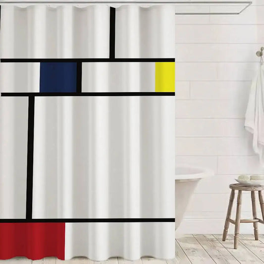 Choice Mondrian Modern Shower Curtain With Hook Art Deco