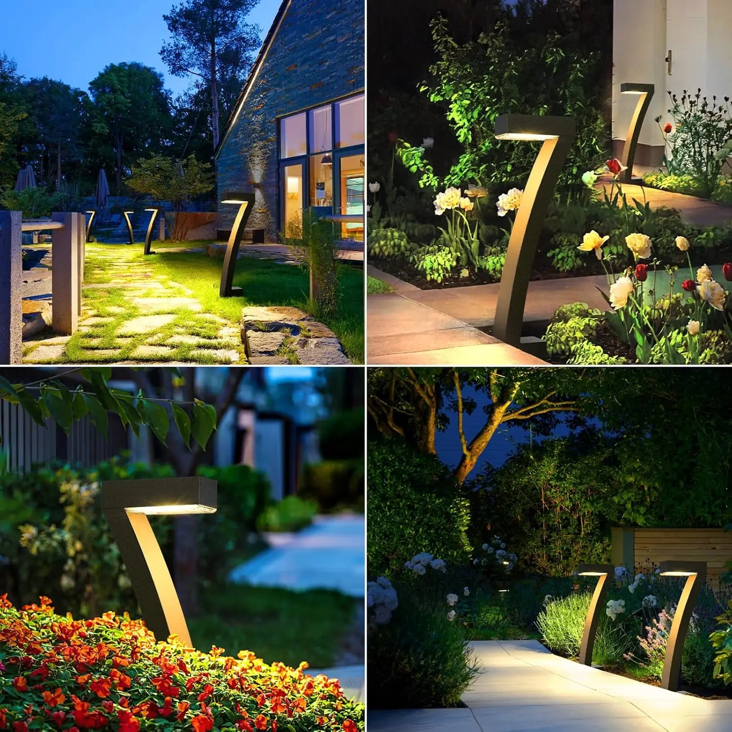 KPSTEK Solar Outdoor Lights Pathway Auto On Off Garden