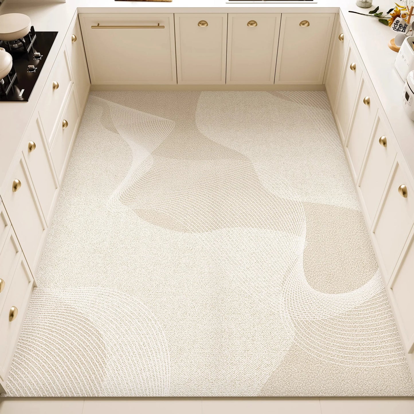 Craft PVC Leather Kitchen Mats Modernist Minimalist Design Waterproof Oilproof Rug for Kitchen