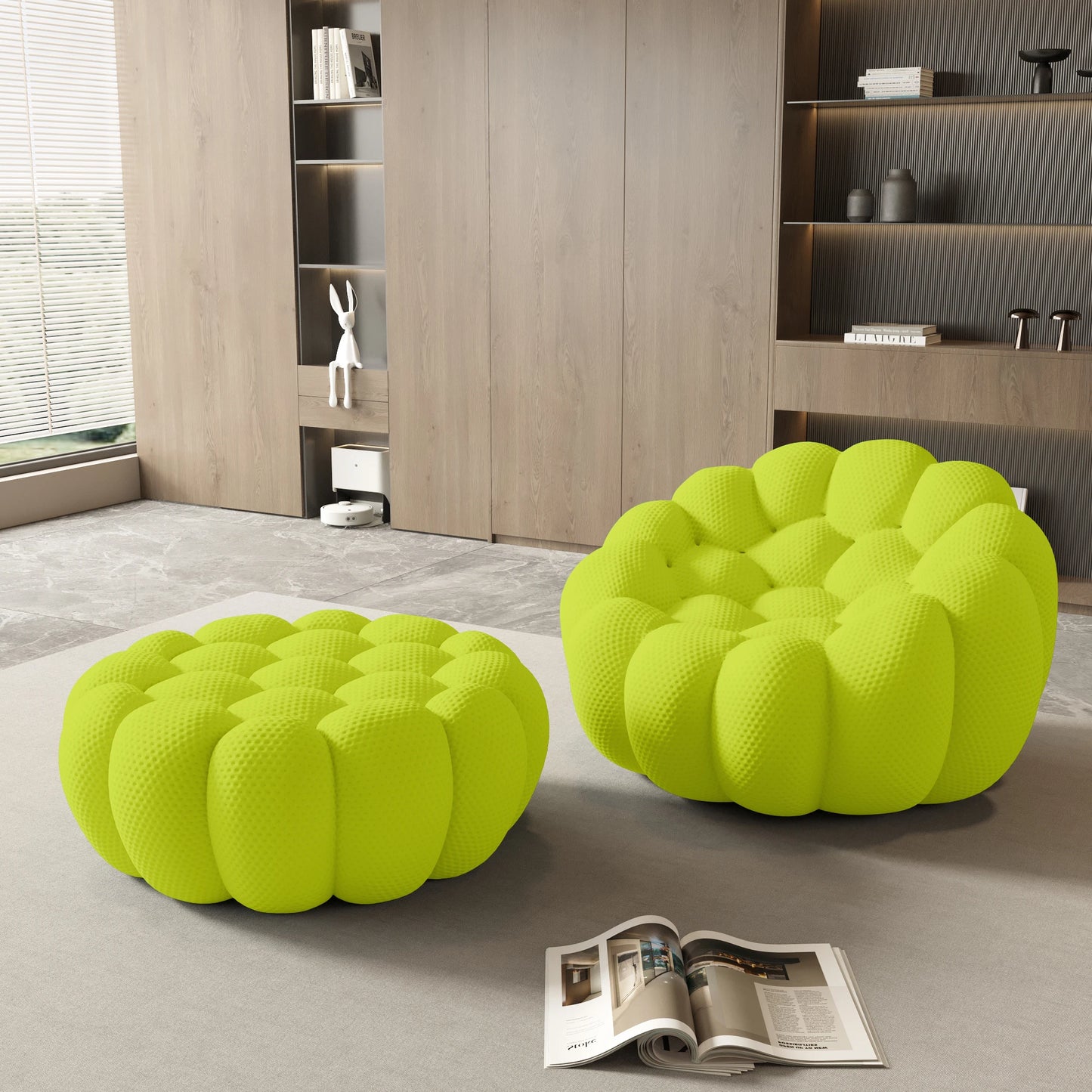 Sdorens Modern Curved Boneless Sofa With Ottoman Sculptural Comfort For Living Rooms And Small Spaces