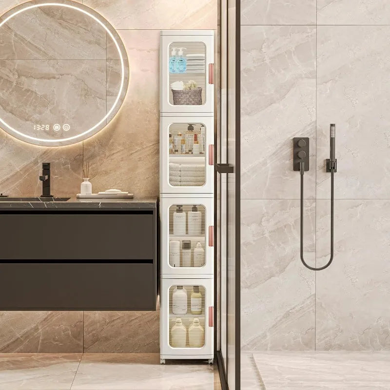 HUANHUICN Storage Cabinet With Doors And Shelves Organizer