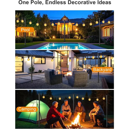 Hign-concerned Outdoor String Light Poles for Garden Decor