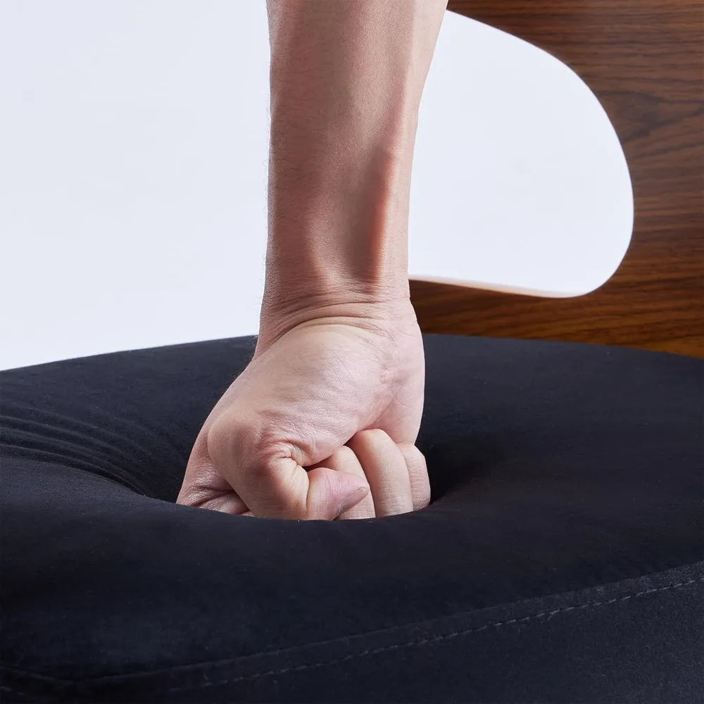 Frame Engineered Solid Wood Dining Chairs Set Of 4 With Ergonomically Curved Backrest Upholstered