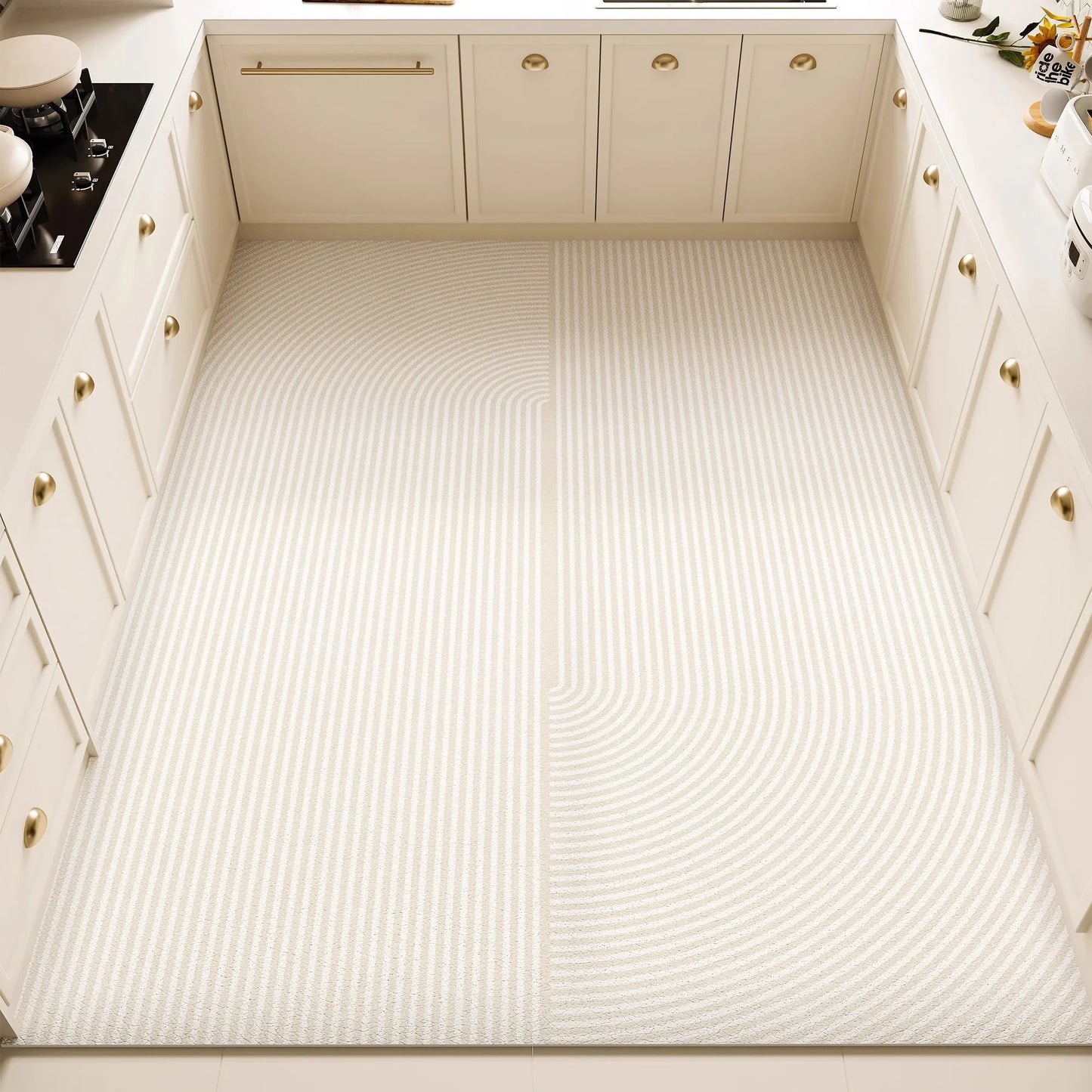 Craft PVC Leather Kitchen Mats Modernist Minimalist Design Waterproof Oilproof Rug for Kitchen