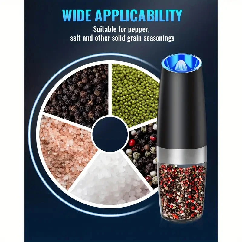Electric Salt And Pepper Mill Tilt To Grind Battery Powered With Adjustable Coarseness And Quiet Motor