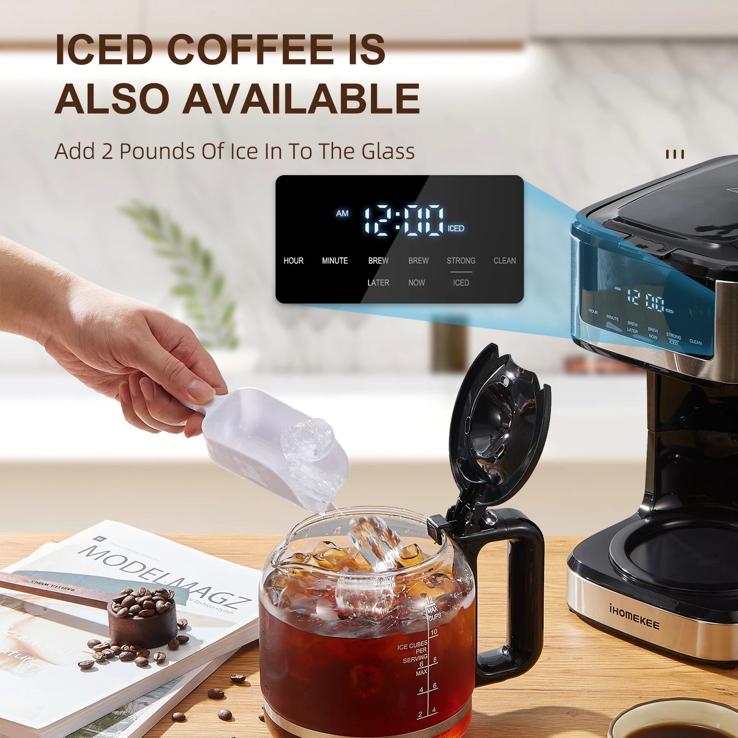 Yabano Programmable Drip Coffee Maker With Touchscreen Brew