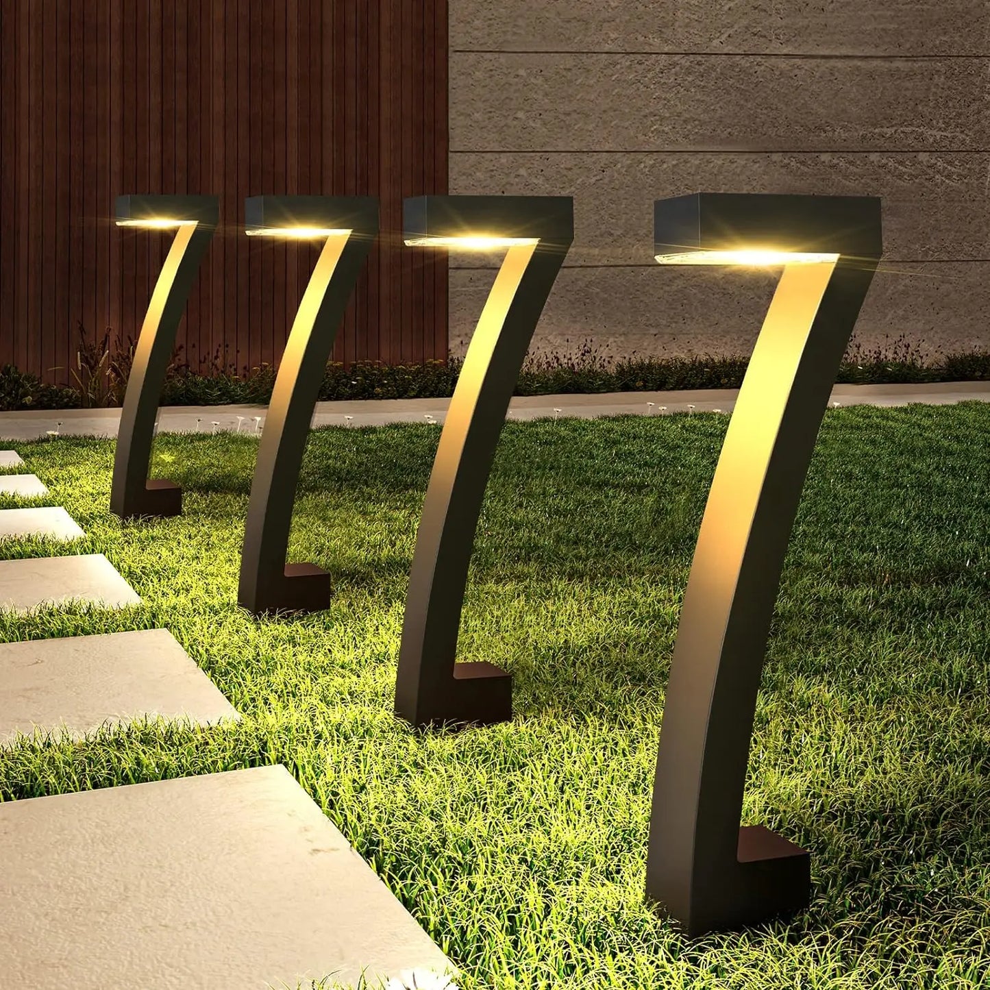 KPSTEK Solar Outdoor Lights Pathway Auto On Off Garden