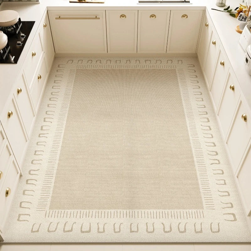 Craft PVC Leather Kitchen Mats Modernist Minimalist Design Waterproof Oilproof Rug for Kitchen