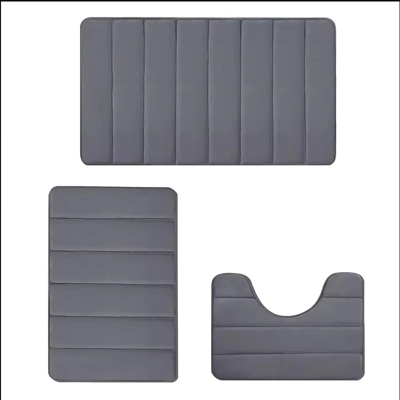 Super Absorbent Bath Rug Set 3 Pieces Non Slip Mats