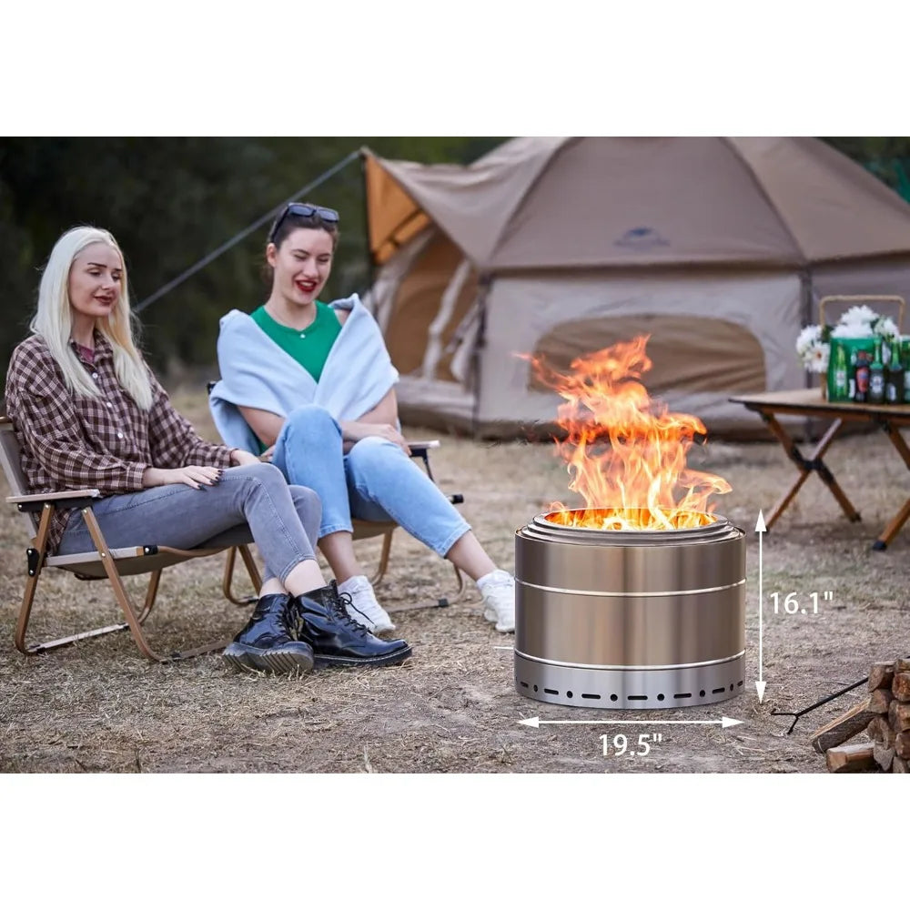 SURESTOVE Portable Outdoor Wood Fire Pit With Ash Pan Included Double Wall Convection Reduces Smoke Up To Ninety Percent