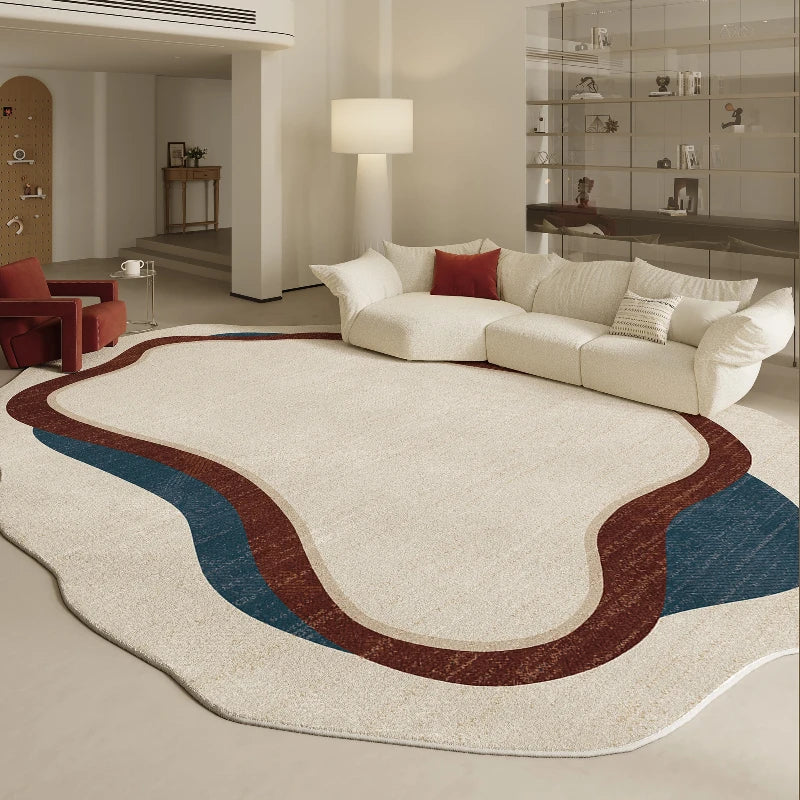 Modern Irregular Shapes Plush Rug For Living Room Decor Sculptural Geometry Area Rug