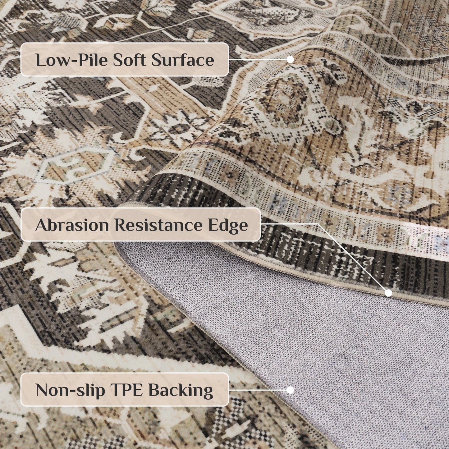 Hign-concerned Orhopui Boho Outdoor Rug Machine Washable