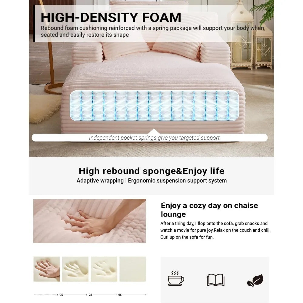 HUANZHUANG Corduroy Chaise Lounge Chair Indoor Sofa Bed