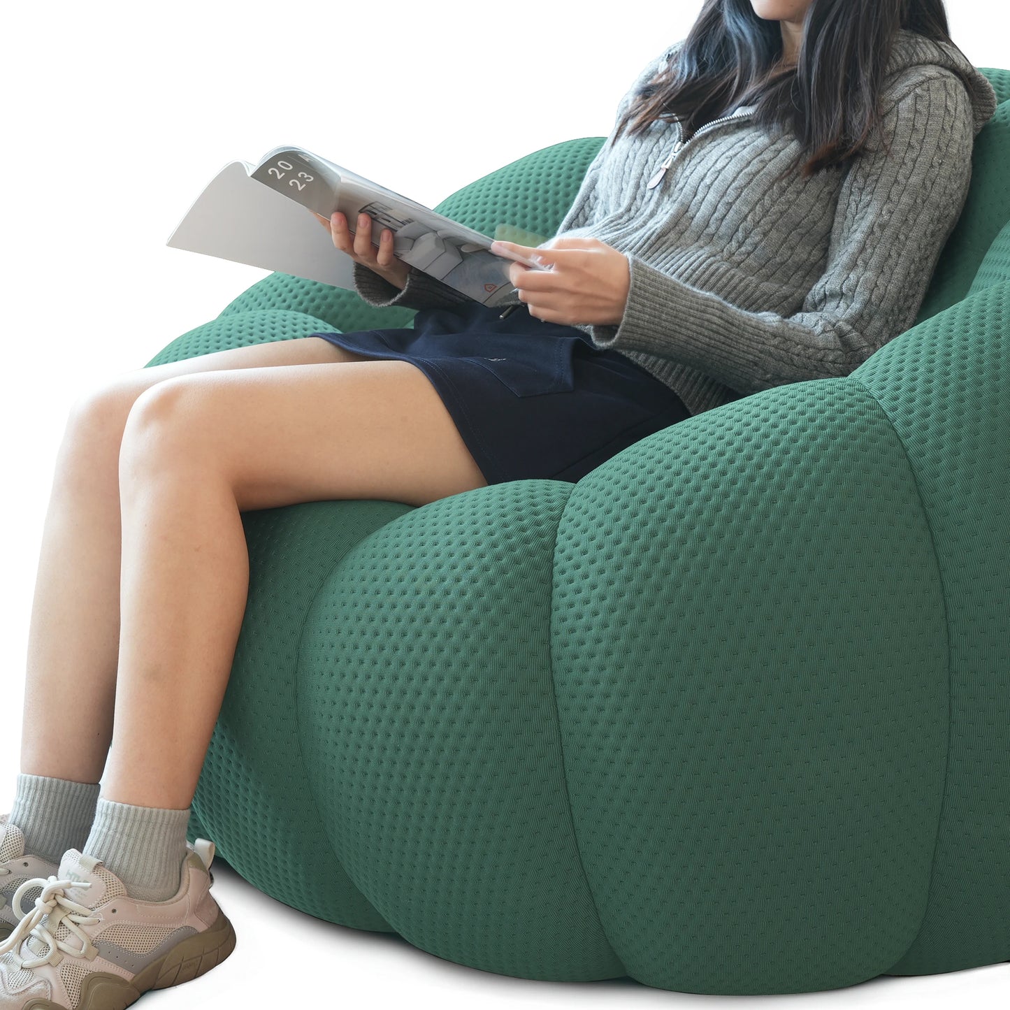 Sdorens Modern Curved Boneless Sofa With Ottoman Sculptural Comfort For Living Rooms And Small Spaces