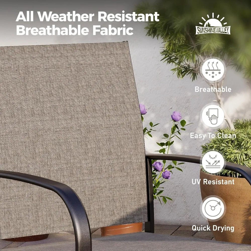 Huanzhuang Patio Dining Set For Four With Umbrella Hole